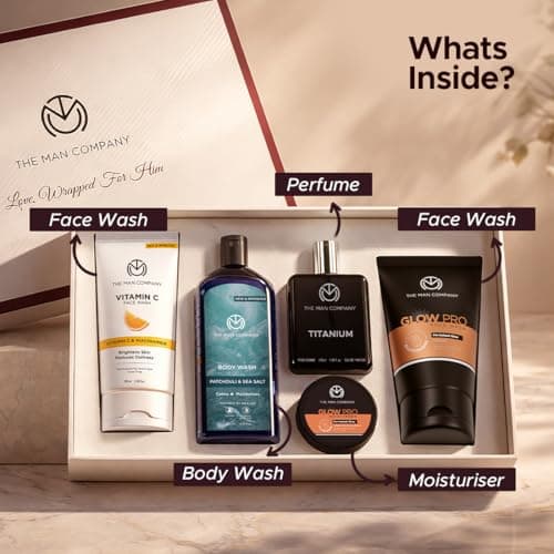 The Man Company Men's Grooming Kit - Unforgettable Him | Premium Men's Grooming Gift Set | Cleanses & Moisturises - Set of 5 | Anniversary gift Set for Boyfriend , Husband 3