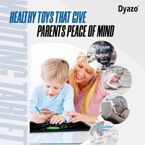 Dyazo 15 Inch Writing Tablet Pad | LCD Re-Writable Colorful Screen Pad with Stylus | Digital Graphic Slate for Kids & Students, Drawing, Learning and Office Notes (Black) 5