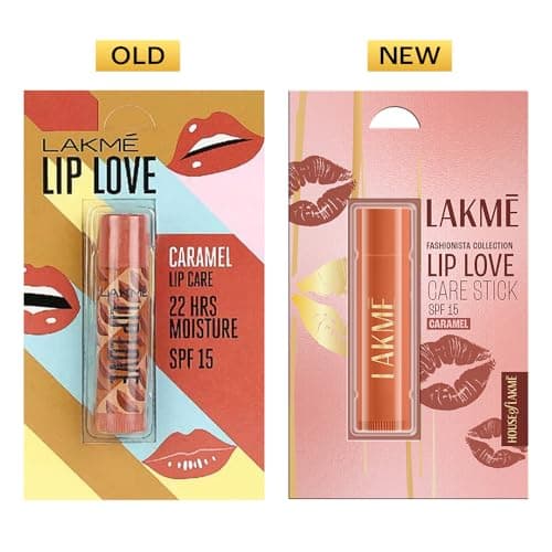 Lakme Lip Love Care Stick Caramel, with 10% Vitamin E Complex, nourished with Shea & Cocoa Butter and enriched with Almond & Jojoba Oil for 24hr moisturization in just 1 swipe, with SPF 15, 4.5g 3