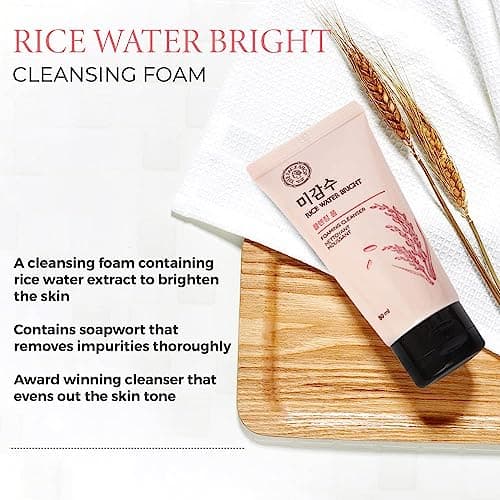 The Face Shop Rice Water Bright Foaming Face Wash 50ml, Face Wash for Glowing Skin, Cleanser for Uneven Skin Tone, Korean Skin Care Products, Face Wash For Oily skin 4