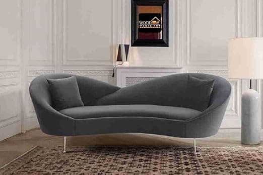 Modern 3 Seater Sofa Comfortable Or Classified Designe For Living Room Bedroom Or Office (Orange) (Grey G2) Wood