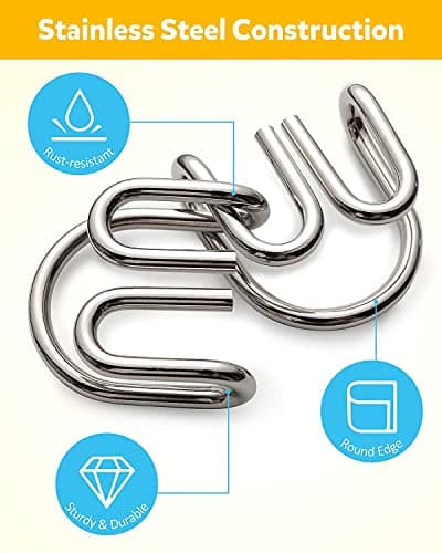 PLUSPOINT Brain Teasers Stainless Steel Metal Wire Puzzle Toys - Assorted Metal Brain Game for Return Gifts, Party Favors, Prizes, Disentanglement Puzzle Unlock Interlock Toys Mental IQ Teaser (12 pc) 5