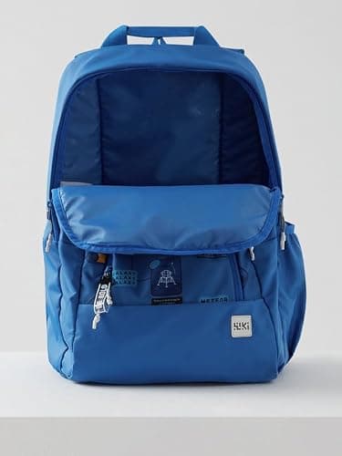 Wiki Polyester 31.5L 3 Compartments Badges : Blue Backpack/Bag For Boys and Girls Kids | Spacious Lightweight Bag with Comfortable Padded Shoulder Strap(12969_Blue) 5