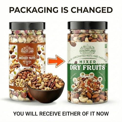 Healthy Land Royal Mixed Nuts 500g | 6 Dry Fruit Blend with Almonds, Cashews, Pistachios, Walnuts & Raisins | Premium Quality 2