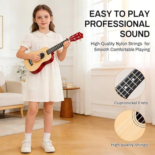 MOSEN Ukulele Beginner 21 Inch All in One Kit (Natural Wood) 5