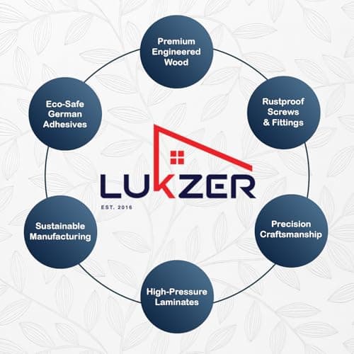 Lukzer 6-Layer Engineered Wood Bookshelf Multipurpose Storage Rack & Display Organizer for Home, Office & Kitchen | MR-005/White | Open Shelving Unit for Books, Décor & Essentials (180x33x24 cm) 6