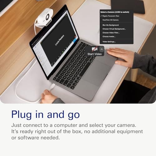 Elgato Facecam Neo — Plug-’n-Play Webcam, 1080p60 Full HD, USB Connect on Laptop & Desktop – For Streaming, Teams/Zoom/Slack, TikTok/Instagram/FaceTime – PC and Mac Friendly. 3