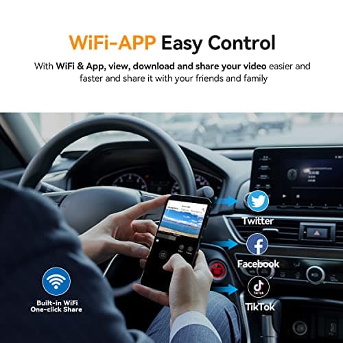 DDPAI Mini Pro Dash Cam, with Wi-Fi 1296P Dash Camera, Emergency Accident Lock, 140 Wide Angle, Car DVR Dashboard Camera with G-Sensor, WDR, Built-in Super Capacitor, SD Card Upto 1TB Supported 4