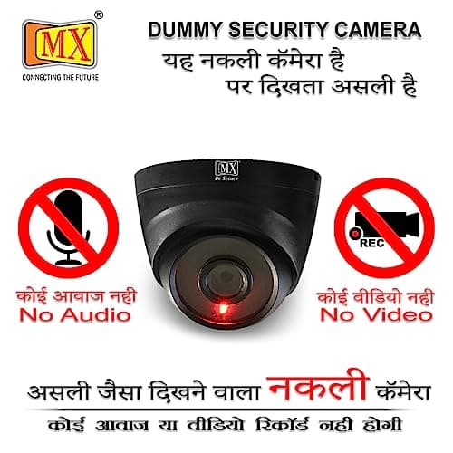MX Dummy CCTV Camera Dome Camera (Fake Camera No Audio/No Video) with Battery Operated Red Led Light is Ideal for Home & Office (Battery Not Included) 3