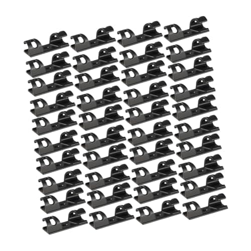 SNAPPSY 100x Cable Clips Organizer Utility Cord Organizer Holders for Indoor Desktop Black 4