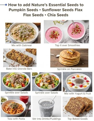 Super Seeds Combo –1kg | Chia, Pumpkin, Sunflower & Flax Seeds | High Protein, Fiber & Omega 3 Rich | Natural Superfood Mix for Weight Loss, Energy & Immunity (250gms Each (Total 1kg) 3