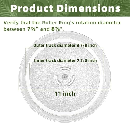 J K b K - Microwave Oven Glass Turntable Coupler Plate Compatible with Whirlpool (Magicook 27C Crisp/Sharp - Size : 11" Approx. 2