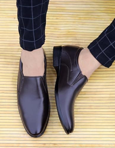 Zixer F6012 Office Wear Soft Derby Formal Shoes for Men || Boys Semi Formal Wedding Party Boots for Men Brown 4