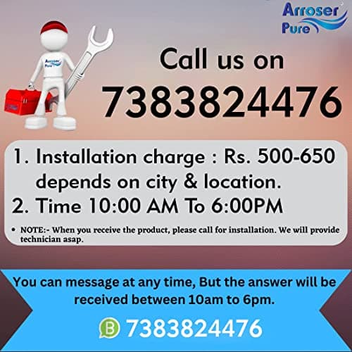 Arroser Pure Copper+UV+UF Electrical Water Purifier 12L for municipality Corporation, River Lake Water. Goodness of Copper, No RO only UV+UF, 35/40 Liter/Hour Purification Capacity 5