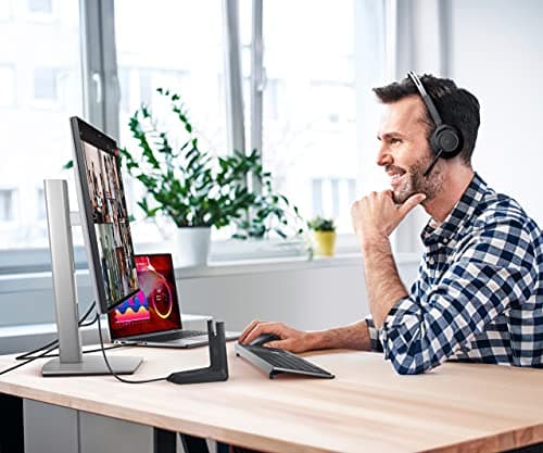 Dell Premier Wireless ANC Headset – WL7022, Control Panel on Headset Includes Call Control, Adjustable Leatherette Headband and Earpads, USB Dongle, Adjustable Boom Mic, Charging Stand - Black 3