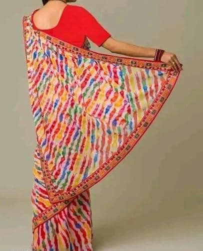 Festive Ethnic Saree Lightweight Comfortable Party Occasion Decorative Pattern Smooth Finish Multi 3