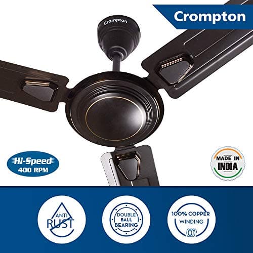 Crompton Super Briz Deco 1200 mm (48 Inch) High Speed Decorative Ceiling Fan (Smoked Brown), Pack Of 1, 4 stars 2