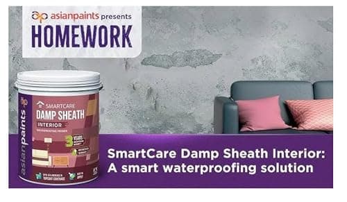 Asian Paint Smart Care Damp Sheath Interior Waterproofing Primer, Water-Based, for Interior Walls (20 Liters) 2