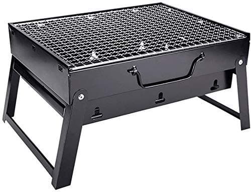 EASY SHOPE Folding & Portable Outdoor Barbeque Grill Toaster Charcoal BBQ Grill Oven Carbon Steel, Black,1-pcs.
