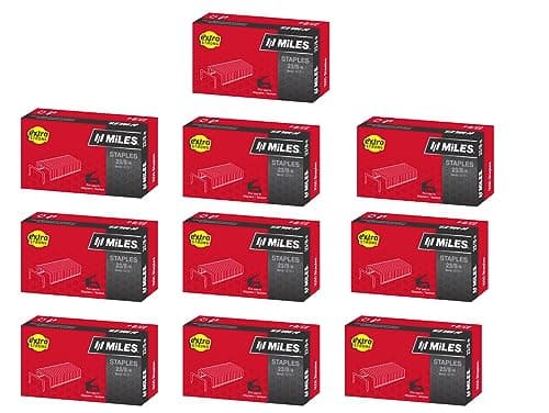 Miles 23/8-H Steel Wire Heavy Duty Staple Pins | Silver Color | 10000 Pins | Combo