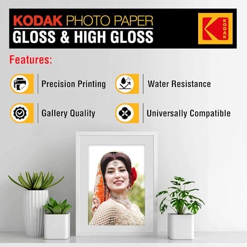 Kodak 200 GSM A4 Glossy Photo Paper Water Resistant, Pack of 20 sheets, Compatible with all Inkjet Printers 4
