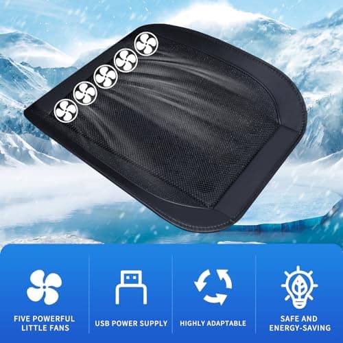 COFSODI USB Cooling Seat Cushion, Cool Car Seat with Fan, Summer Automotive Seat Cushion, Breathable and Ventilated Car Seat Cushion, Car Seat Cooling Pad, Ventilated Car Seat Cover. 2