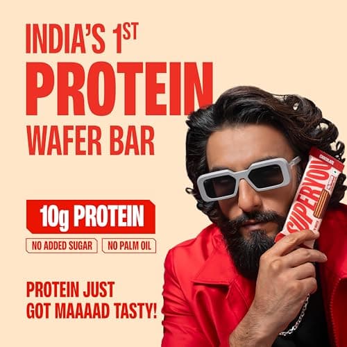 SuperYou Assorted Protein Wafer Bars (Pack of 20)|10g Protein, 3g Fiber, No Added Sugar|Yeast Fermented Protein|Energy Bars|Crunchy Wafer Bar|100% Vegetarian|No Palm Oil|800g 3
