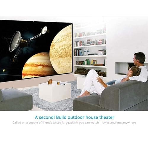 SAVSOL 60 Inch Portable Projector Screen HD 16:9 White Video Projection Foldable Eyelet for Home Theater Movies Indoors Outdoors M+9 3