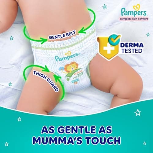 Pampers Complete Skin Comfort Pants, (SM) 52 Count, Anti-rash blanket, Lotion with Vitamin E & Aloe Vera, Small size baby diapers, 4-8 kg 5