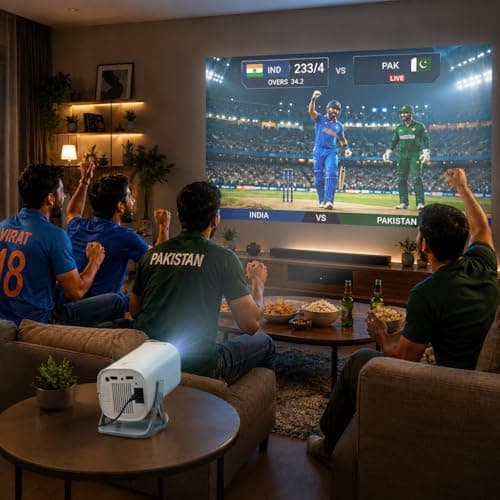 OLV Portable Smart Mini Projector, 4K 1080P Full HD Supports Netflix, Prime and YouTube Etc WiFi 5G, BT-5.0, Cinema Projector 180° Android 14, Compatible with TV Stick/Windows/iOS/Android 2