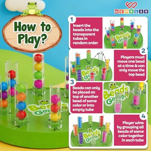 Wembley Color Sorter Beads Game for Kids 5+ Years| Color Sorting Board Game|2-4 Player Educational Learning Toy| Ideal Gift for Boys & Girls 3
