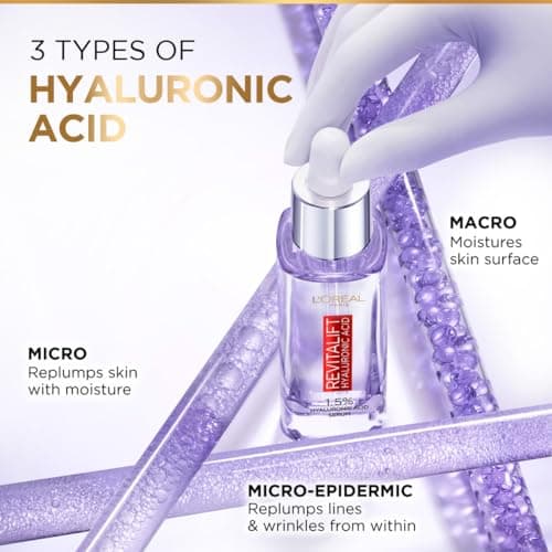 L'Oréal Paris Revitalift 1.5% Hyaluronic Acid Serum, Volume: 30ml, Intensely hydrates, smooths, and replumps skin, Fragrance free, paraben free, alcohol free formulation 3
