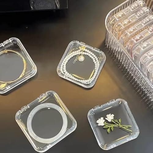 Xmart India Acrylic Jewelry Organizer Box Set Transparent Storage Organiser with 10 Small Containers & Lids,Box for Earrings, Rings, Necklace, Bracelet, Watch & Accessories for Women & Girls 6