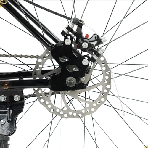 ROADGIANT Squad BlackGold 27.5T | MTB | Steel Bicycle | Dual Disc Brakes | Single Speed | Front Suspension | Unisex|for All-Terrain Riding (Z Black) 4