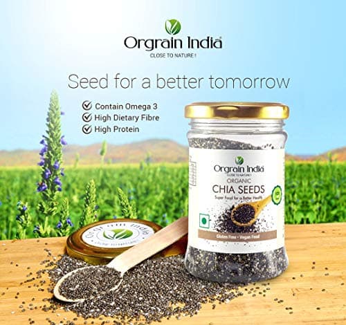 Orgrain India Organic Chia Seeds, 320g (Pack of 2 * 160g) | Company-Owned Farmlands | Omega 3 | Fiber for Weight Loss 5