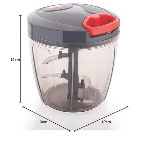 Dori Vegetable Chopper 900ML– Manual Food Chopper with 5 Stainless Steel Blades | Hand Pull Chopper for Onion, Garlic, Nuts, Salad & More | Large Capacity Kitchen Tool (Gray) 3