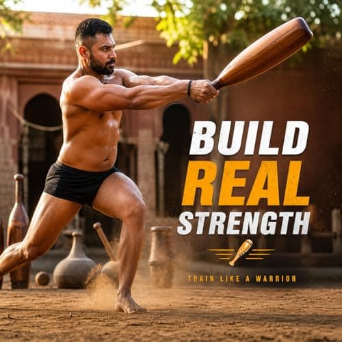 Zain Sports Wooden Mugdar Indian Club 2Kg – Traditional Strength Training Equipment | Clubbell for Shoulder Mobility, Gada Exercise, Functional Workout Tool for Home Gym, Akhada & Wrestling Training 2