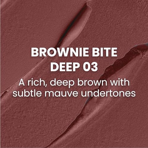 Typsy Beauty Cocoa Peptide Velvet Matte Lipstick | 8hr Wear, Soft Blur Finish, Lightweight Texture, Hydrating Lipstick | Brownie Bite Deep 03 | Vegan & Paraben Free 3.5g 2
