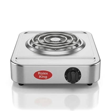 2000W Electric Hot Plate Single Burner Cooktop | Heavy Duty Portable Tabletop Cooking Stove | Fast Heating Compact Electric Burner | Adjustable Heat Control Kitchen Hostel Office & Travel Use