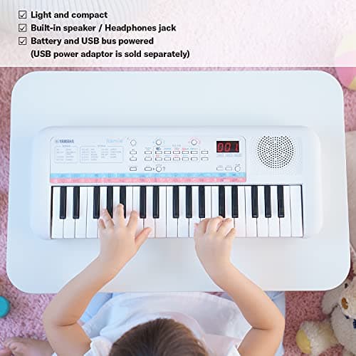 Yamaha PSS-E30 Remie Portable Mini Keyboard – 37 Keys, White, Built-in Songs, Sound Effects & Quiz Mode, Lightweight, Ideal for Kids & Early Learners 4