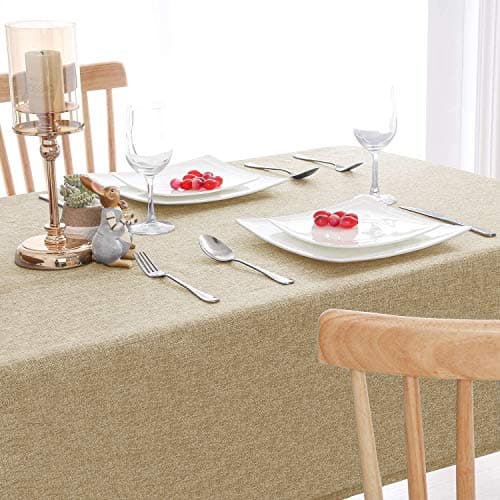 Khooti Jute Table Cover for 4 to 6 Seater | 50 x 75 Inches / 127 x 191 cm | Natural Linen | Heat Resistant | Machine Washable | Table Cloth for Dining Table,Kitchen Table, Wedding, Birthday Party