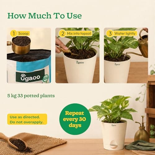 Ugaoo Organic Vermicompost for Plants 5 Kg | Pure Earthworm Compost Manure Rich in NPK & Micronutrients | Natural Plant Food for Indoor, Outdoor Flowering & Home Garden | Sterilized and Odour-Free 4