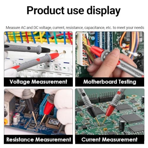 Themisto TH-M21 20A 1000V Copper Corded Test Leads for Multimeter | CAT III | 110 cm Cord | Professional Electric test Probes 4
