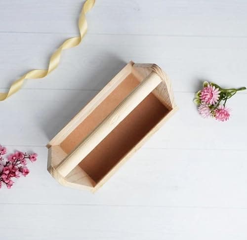DDOOTTIINN'S Wooden Gift Hamper Basket with Handle (8×5×9 Inches) | Pine Wood Storage & Gift Tray | Empty Decorative Basket for Diwali, Wedding, Festival Gifts, Home Decor & Utility Organizer 3