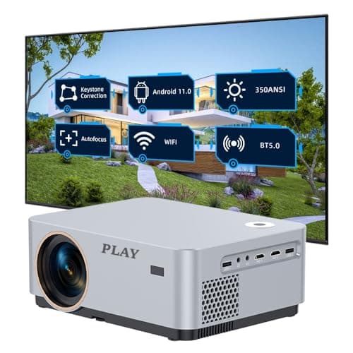 Play MP1 PRO Smart Full HD 1080p Native 4K 8k Decode, 500 ANSI Lumens, Auto Electric Focus & Electronic Keystone, 2-Way BT5.0, 2 x HDMI, 2X USB, 2+16 GB Inbuilt Speaker, Audio Jack 3