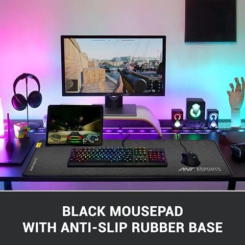 Ant Esports MP320S - Speed Gaming Mouse Pad-XL-Extended Large with Stitched Edges, Waterproof Non-Slip Base for Gaming & Office – Black 4