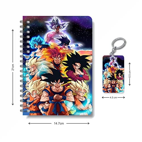 CRAFT MANIACS GOKU ANIME 2023 EDITION ROUND CORNER PRINTED A5 160 RULED PAGES NOTEBOOK & FREE KEYCHAIN BEST GIFT FOR GOKU LOVERS (GOKU ULTIMATE POSTER) 2