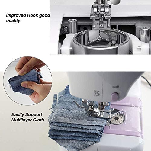 TMY Mini Sewing Machine for Beginner, Portable Machine,12 Built-in Stitches Small Double Threads and Two Speed Multi-Function Mending with Foot Pedal Kids, Women (TMYPP28) 4