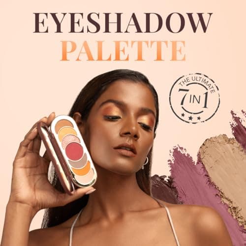 Lovechild Masaba Hyper-Blend Eyeshadow Palette,7-In-1 Matte & Shimmer Colors(Cosmo Glitz),Intense Pigment,Blendable,Infused With Vitamin E & Jojoba Oil,Travel Friendly Eye Makeup,11 G,Multicolour 2