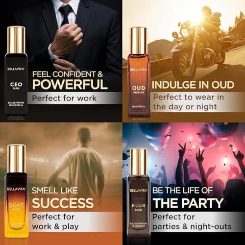 Bella Vita Luxury | Long Lasting Men Perfume Gift Set | 4x20ml | Perfume for Man | Gift for Man | Woody, Citrusy, Oud Premium Fragrance | KLUB, OUD, CEO, G.O.A.T 2